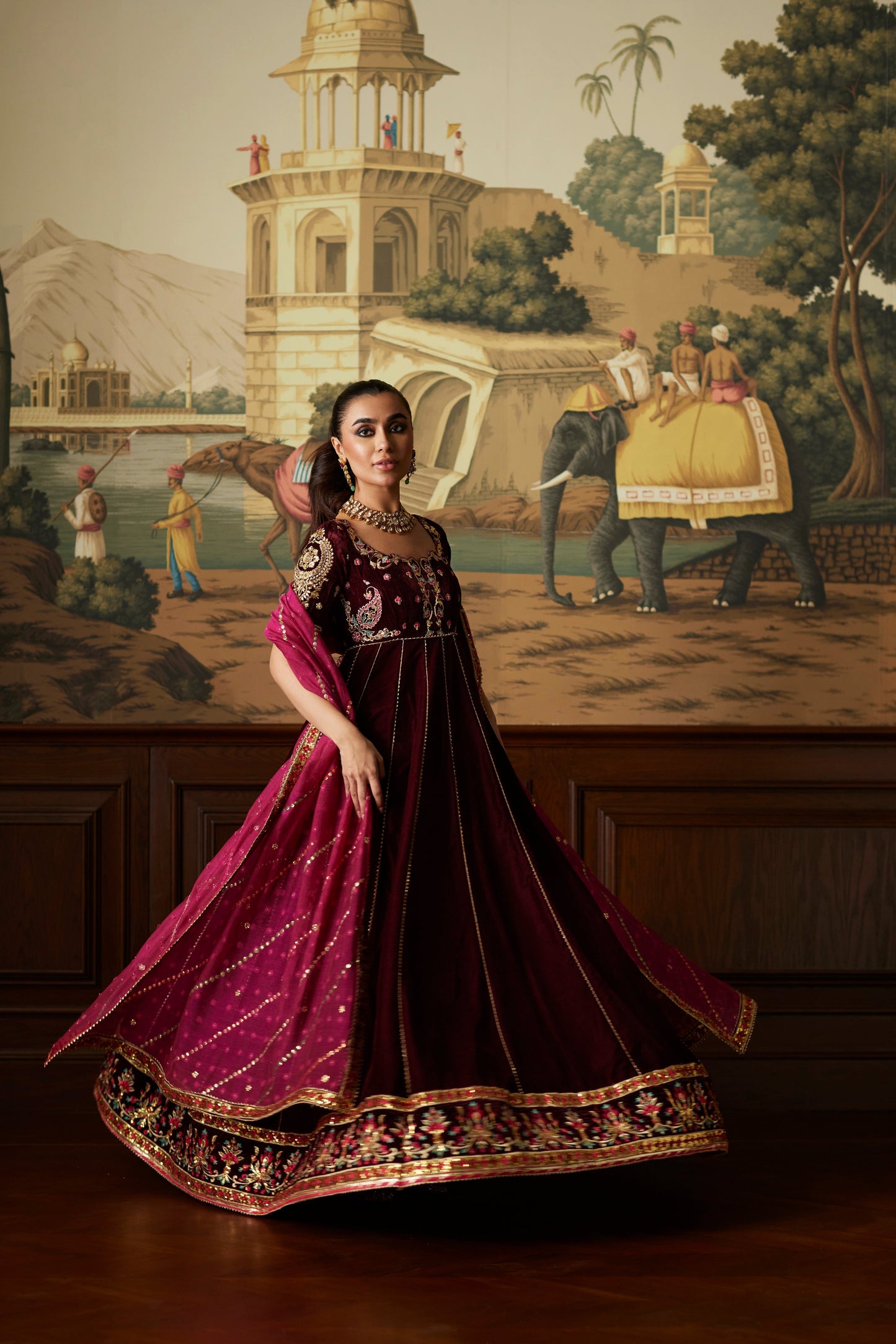 Mina Hassan | Velvet Luxe | Daaniya - Ladies Clothes - Maria Faisal