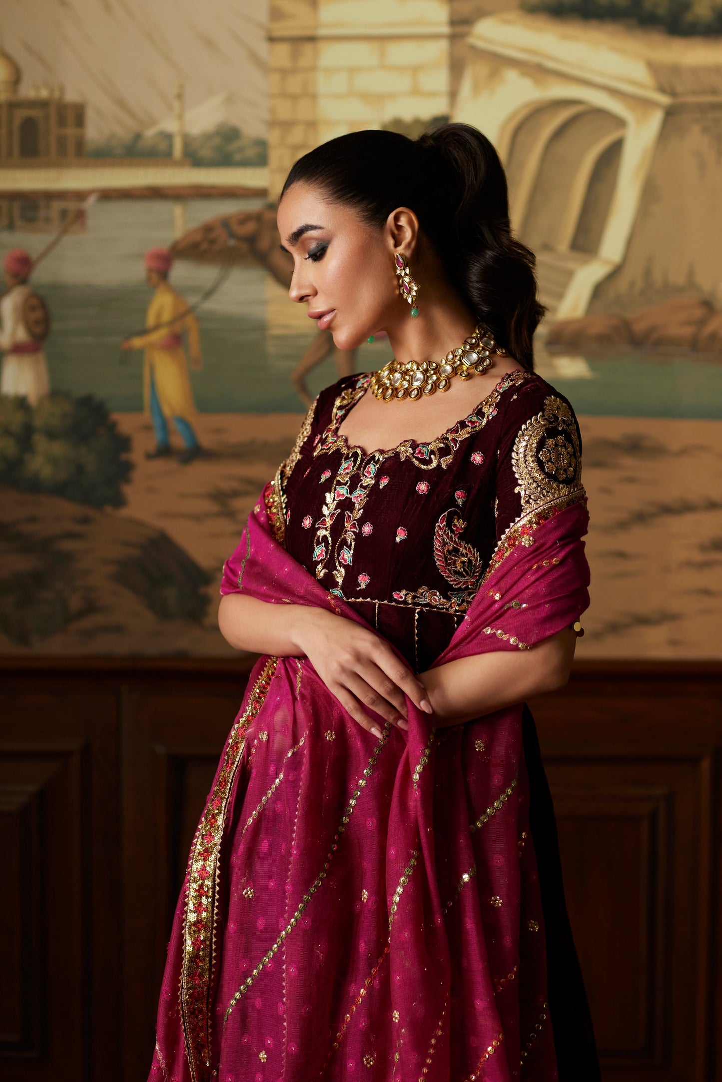 Mina Hassan | Velvet Luxe | Daaniya - Ladies Clothes - Maria Faisal