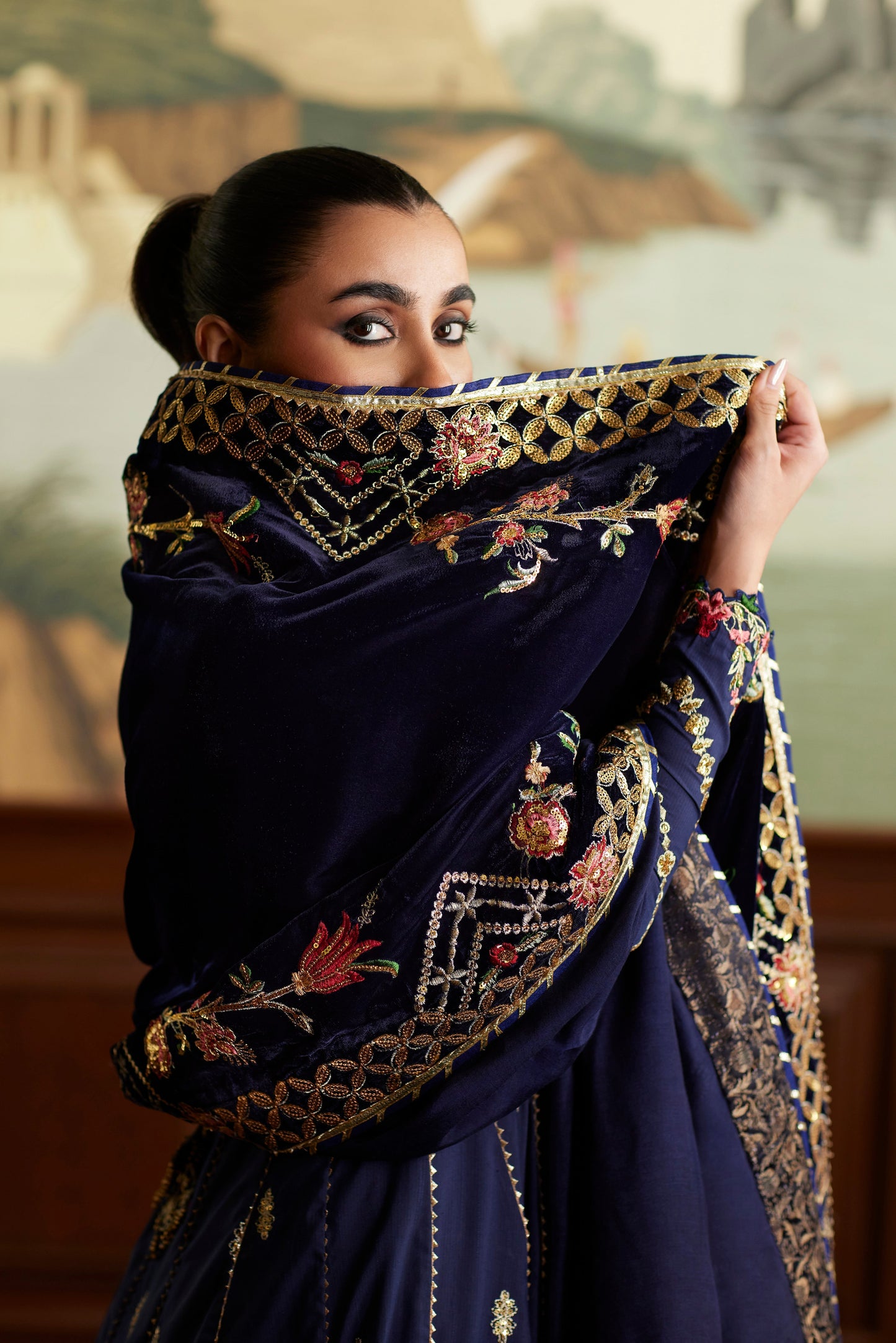 Mina Hassan | Velvet Luxe | Raniya - Ladies Clothes - Maria Faisal