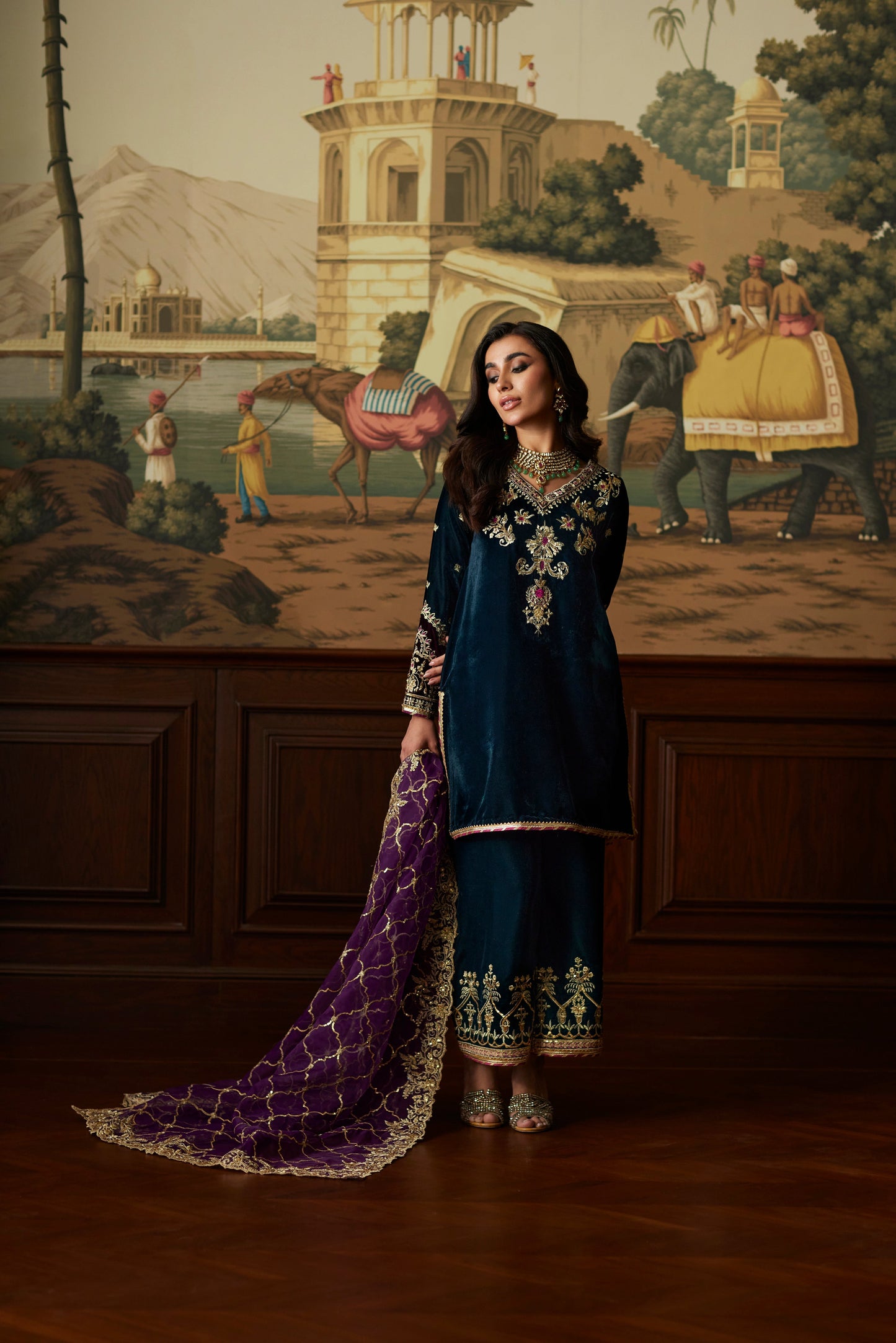 Mina Hassan | Velvet Luxe | Amani - Ladies Clothes - Maria Faisal