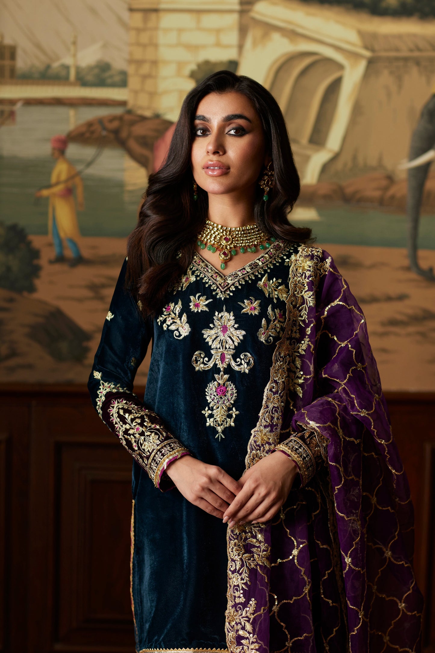 Mina Hassan | Velvet Luxe | Amani - Ladies Clothes - Maria Faisal