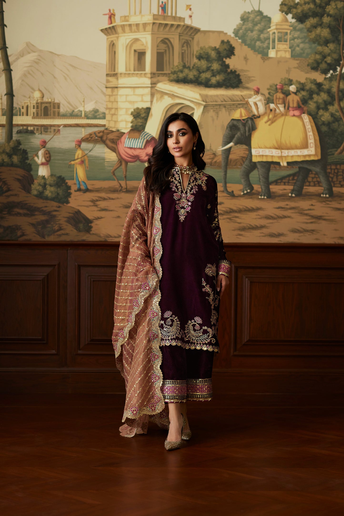 Mina Hassan | Velvet Luxe | Ayesha - Ladies Clothes - Maria Faisal