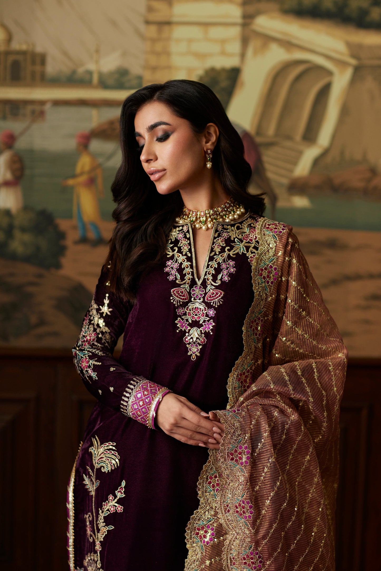 Mina Hassan | Velvet Luxe | Ayesha - Ladies Clothes - Maria Faisal