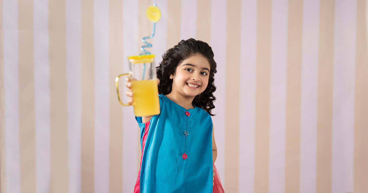 3 Piece Dyed Dobby Jacquard Suit - Kids Clothes - available at Maria Faisal in UK and USA