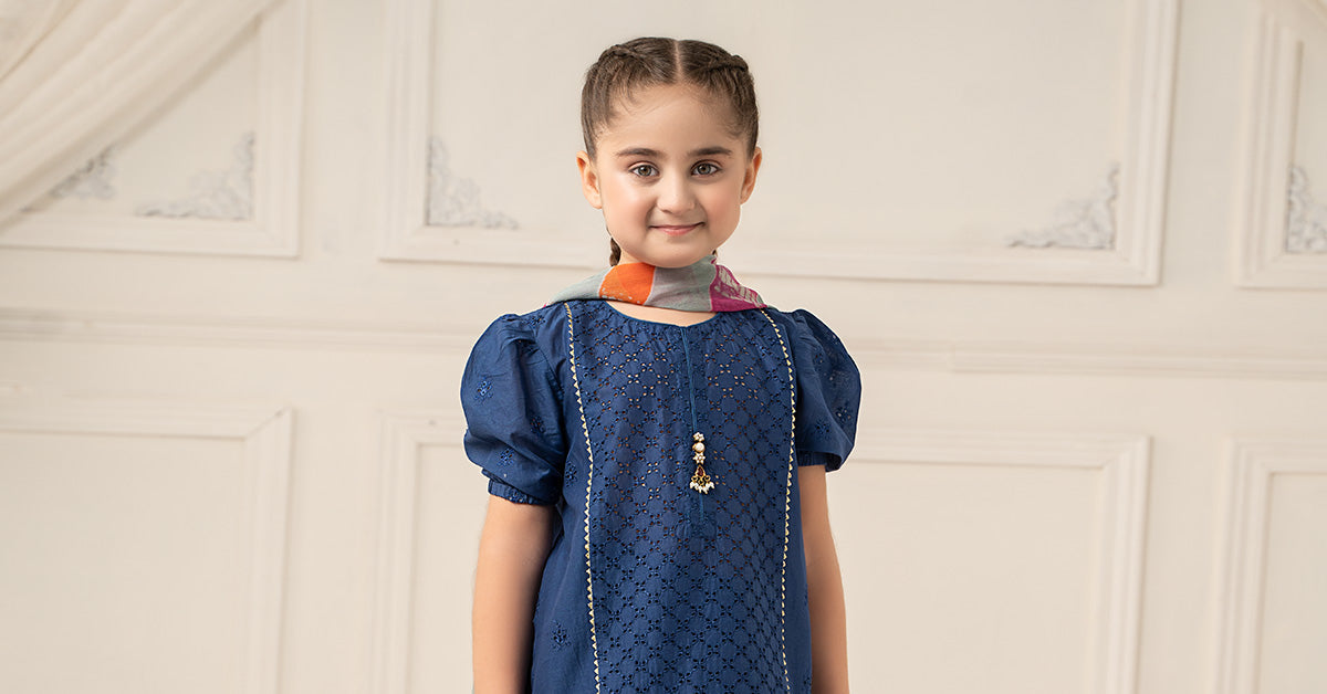 3 Piece Dyed Cambric Suit - Kids Clothes - available at Maria Faisal in UK and USA
