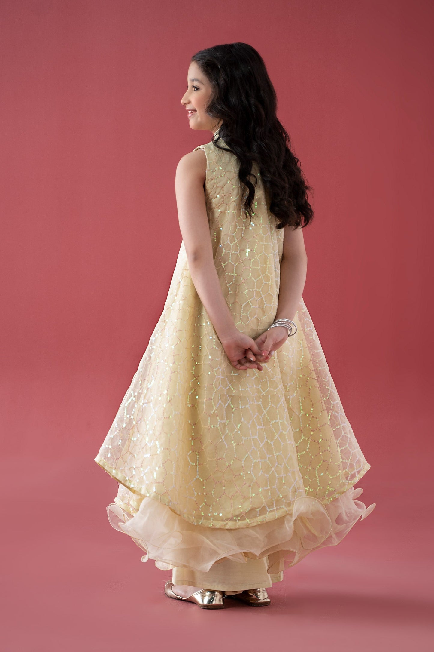 3 Piece Embroidered Poly Organza Suit - Kids Clothes - available at Maria Faisal in UK and USA