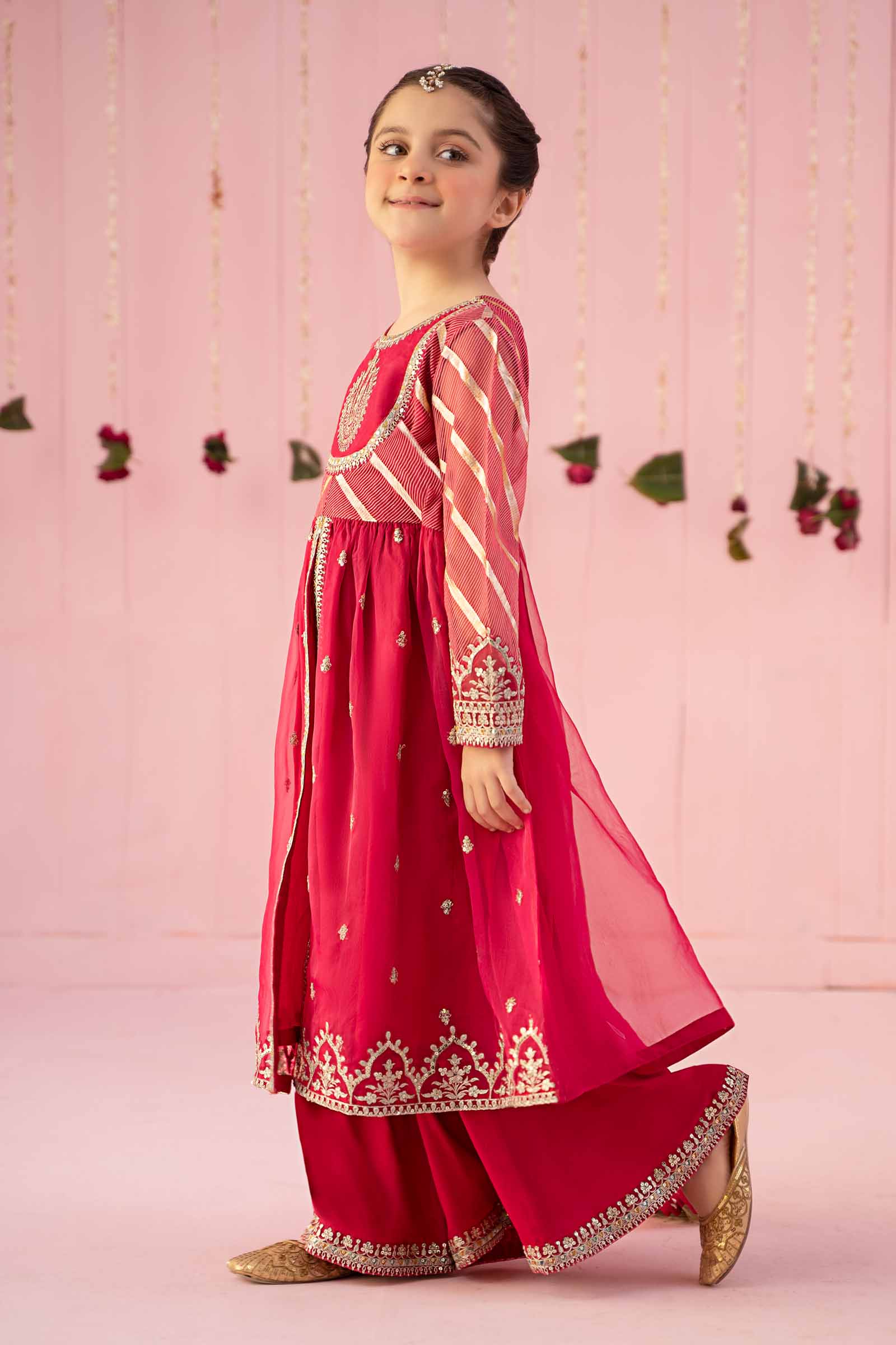 Maria B | 3 Piece Embroidered Organza Suit | MKS-EF24-27 by Maria Faisal - Registered Vendor of : Maria B - type : Kids Clothes - 100% original wedding dresses