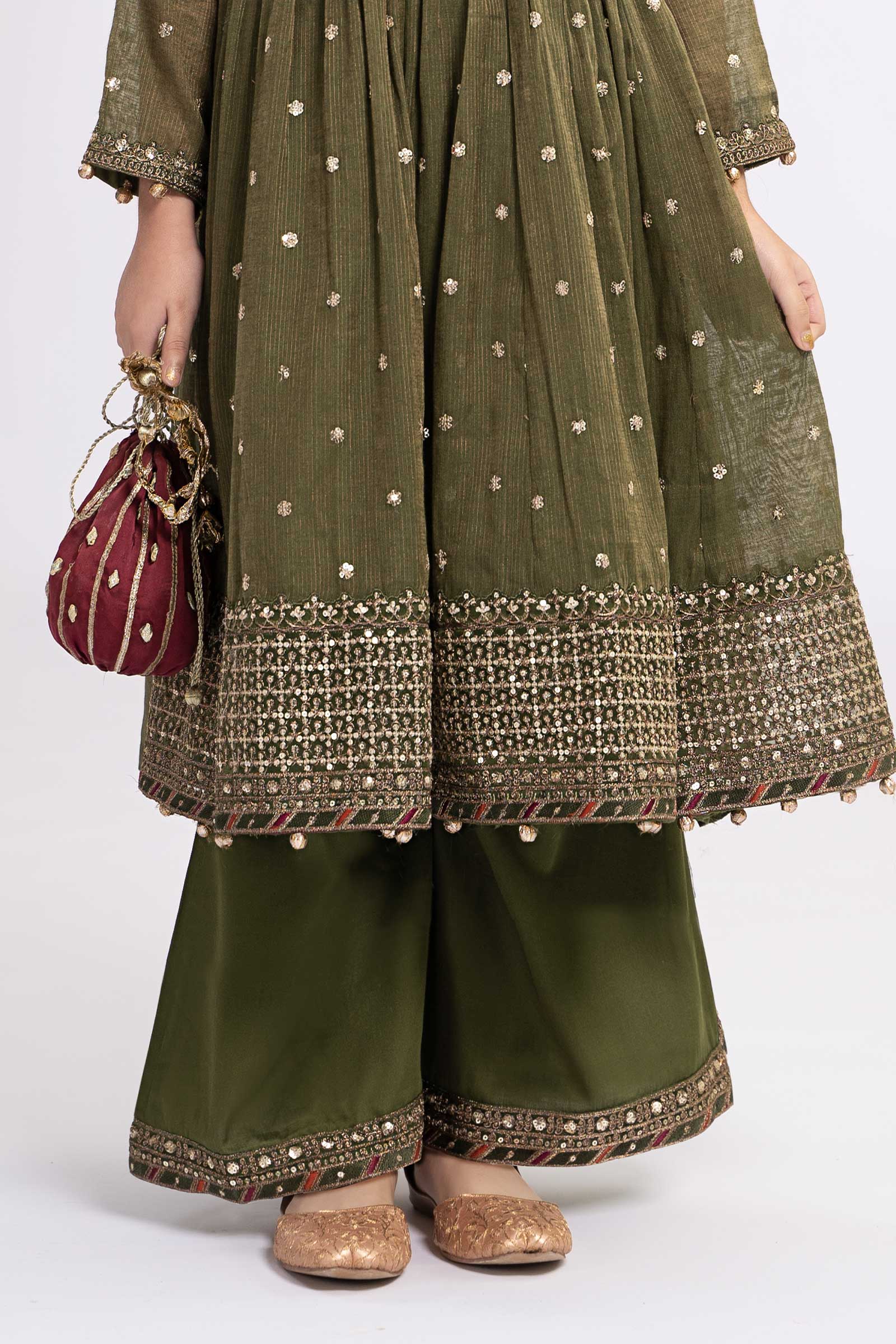 Maria B | 3 Piece Embroidered Zari Lawn Suit | MKS-EF24-33 by Maria Faisal - Registered Vendor of : Maria B - type : Kids Clothes - 100% original wedding dresses