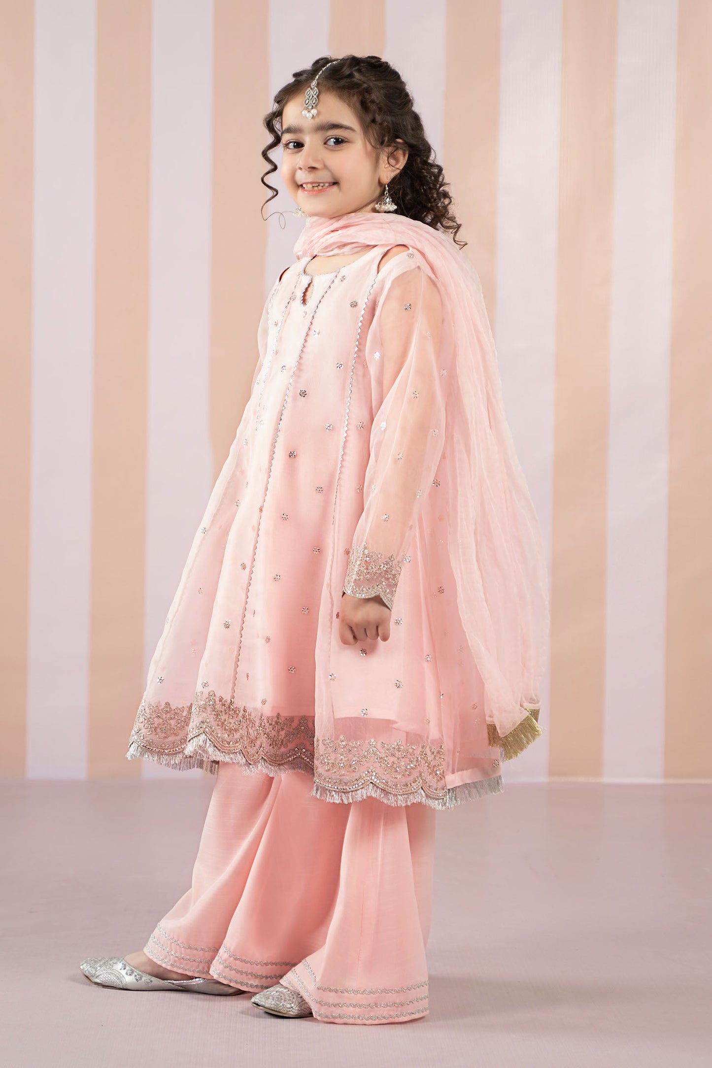 3 Piece Embroidered Organza Suit - Kids Clothes - available at Maria Faisal in UK and USA