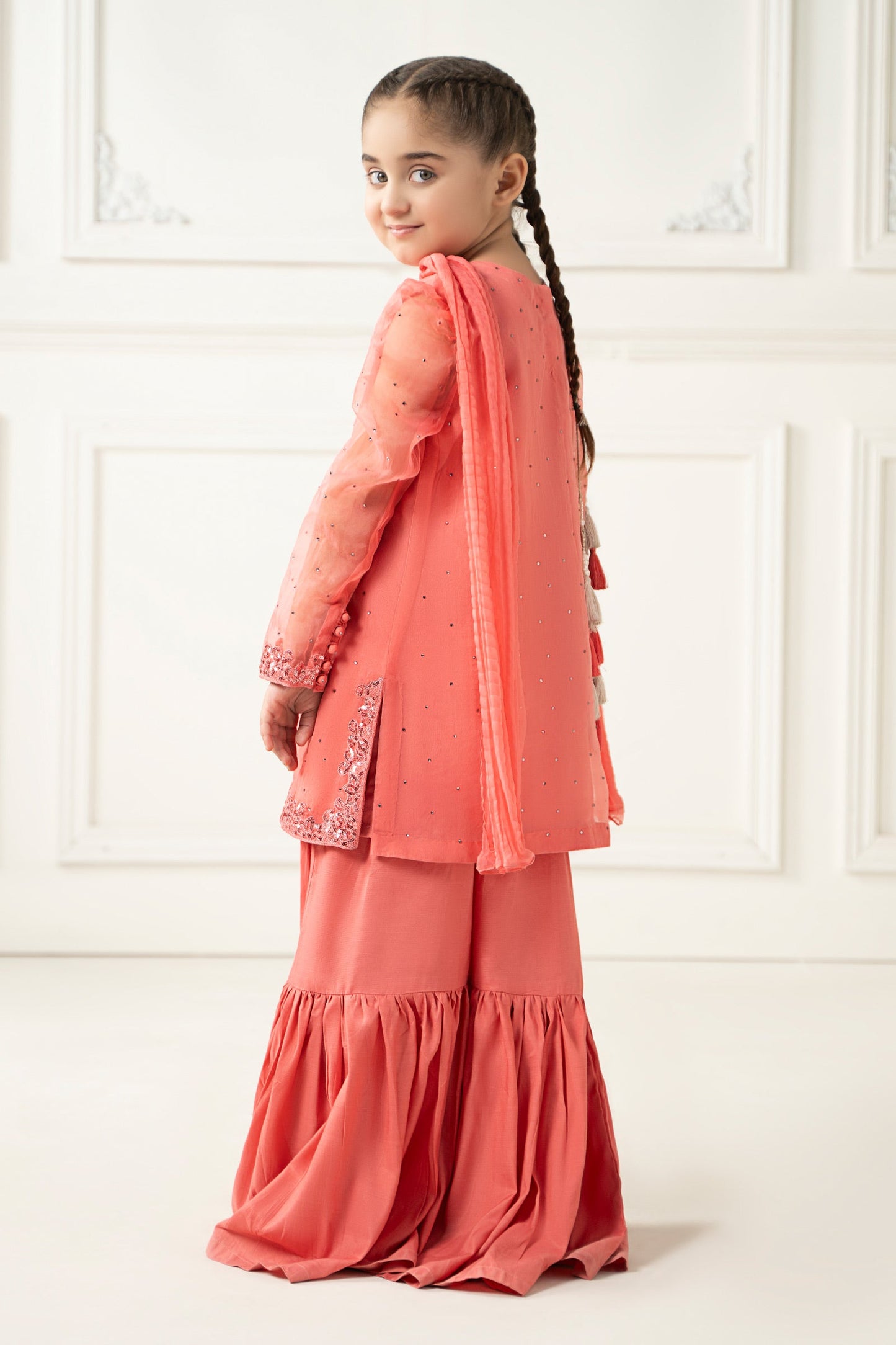 3 Piece Dyed Organza Suit - Kids Clothes - available at Maria Faisal in UK and USA