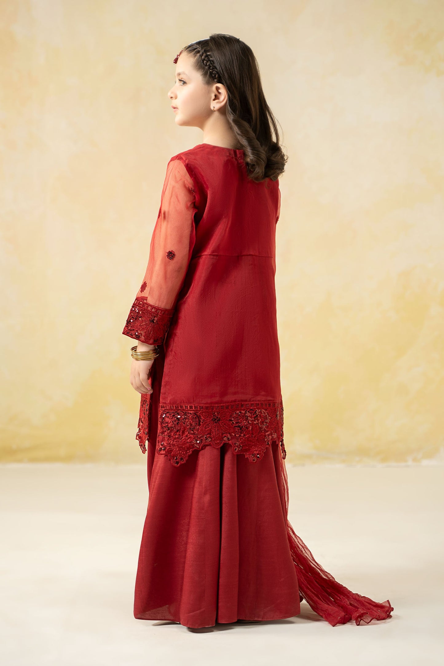 3 Piece Embroidered Organza Suit - Kids Clothes - available at Maria Faisal in UK and USA