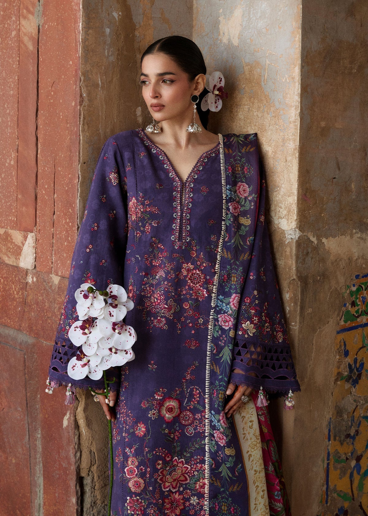 Hussain Rehar | Zan SS26 | Mor - Luxury Dress - available at Maria Faisal in UK and USA.