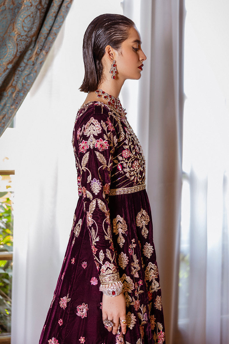 Mushq | Deja Vu Velvet | Lost In Time - Designer Dress with Intricate embroidery and embellishments. Shop elegent wedding dress at Maria Faisal.