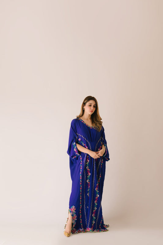 Sammy K | Aadat Festive Edition | Blue Bell Caftan - Ladies Clothes - Maria Faisal