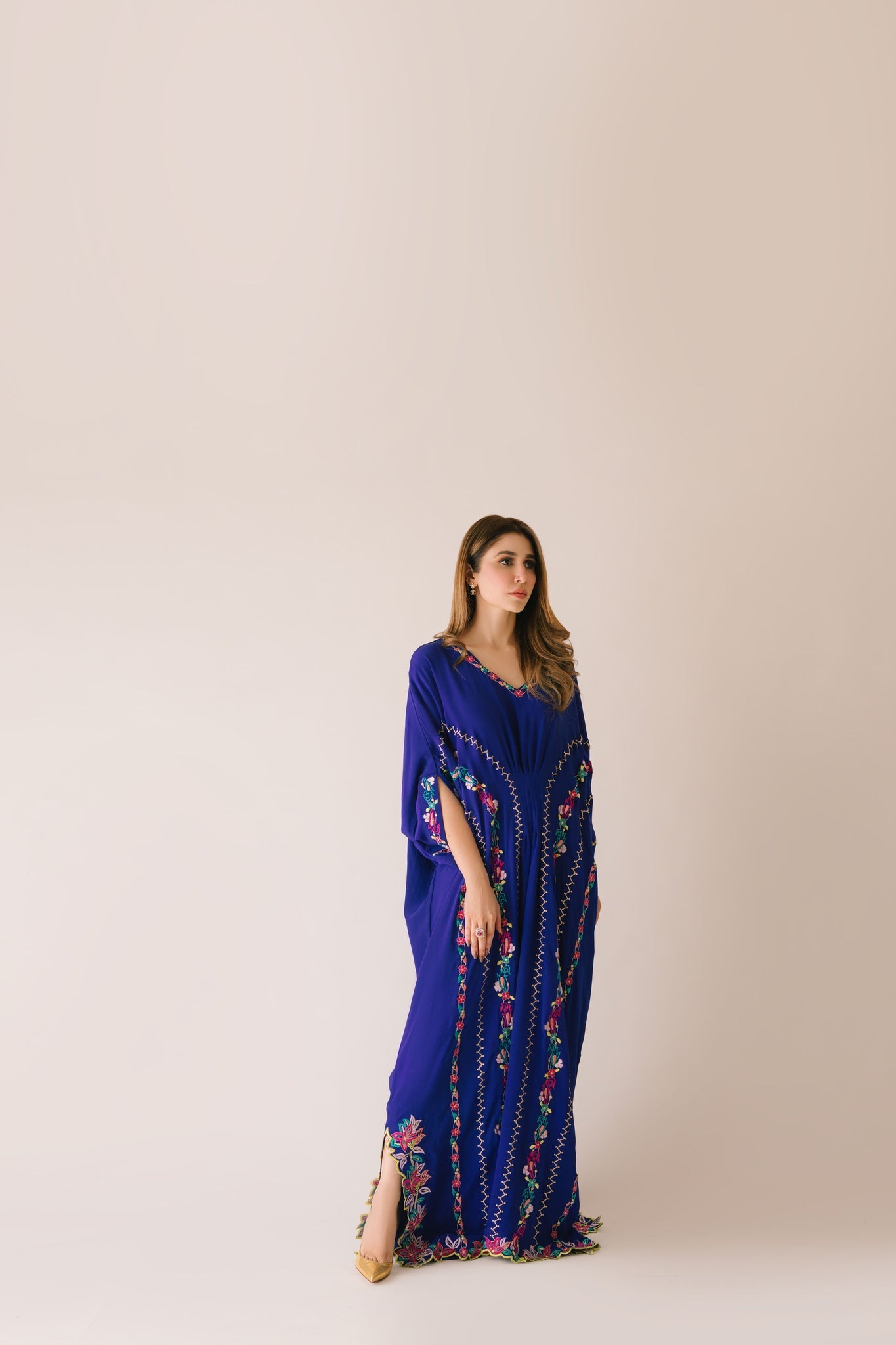 Sammy K | Aadat Festive Edition | Blue Bell Caftan - Ladies Clothes - Maria Faisal
