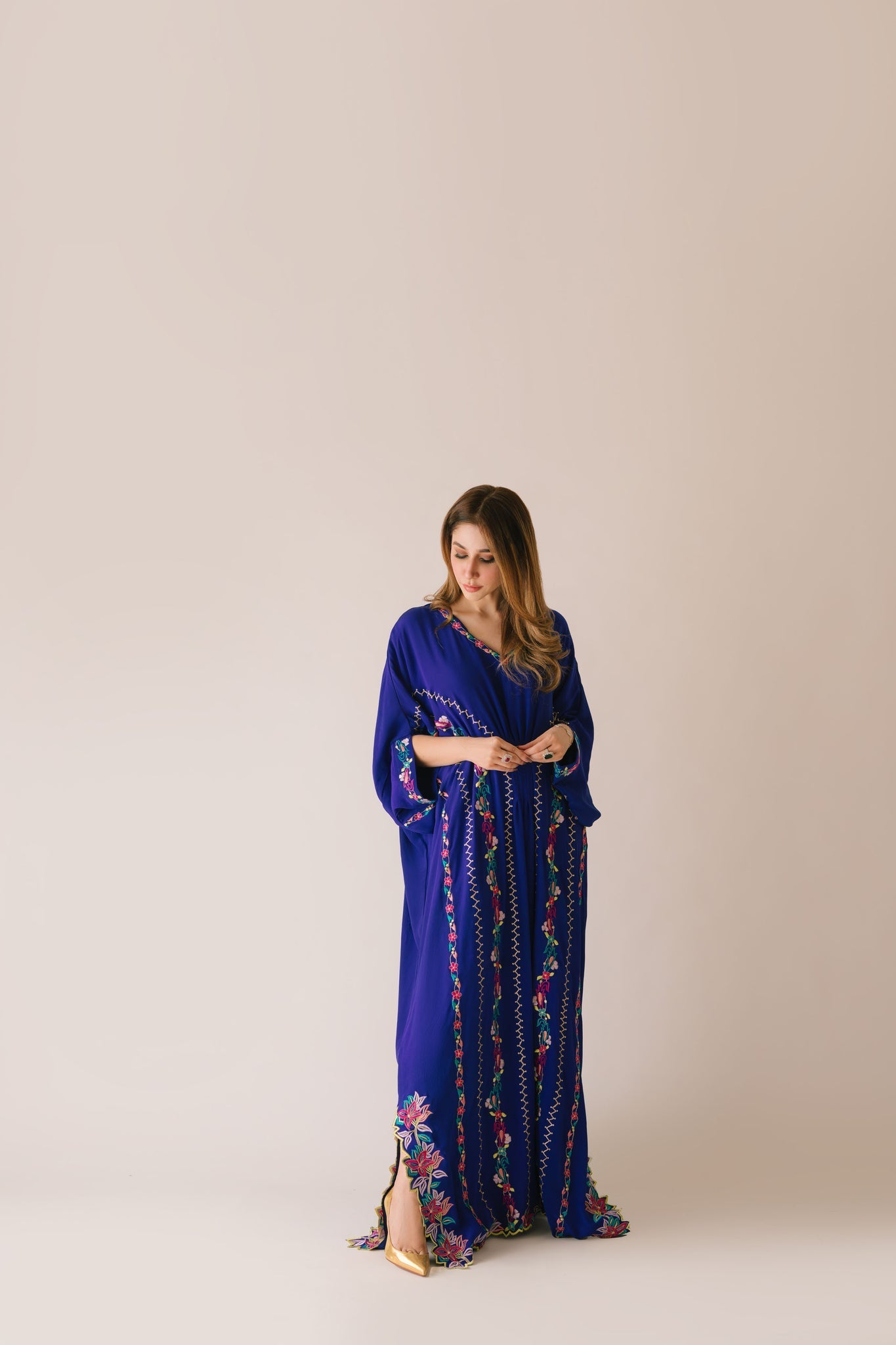 Sammy K | Aadat Festive Edition | Blue Bell Caftan - Ladies Clothes - Maria Faisal