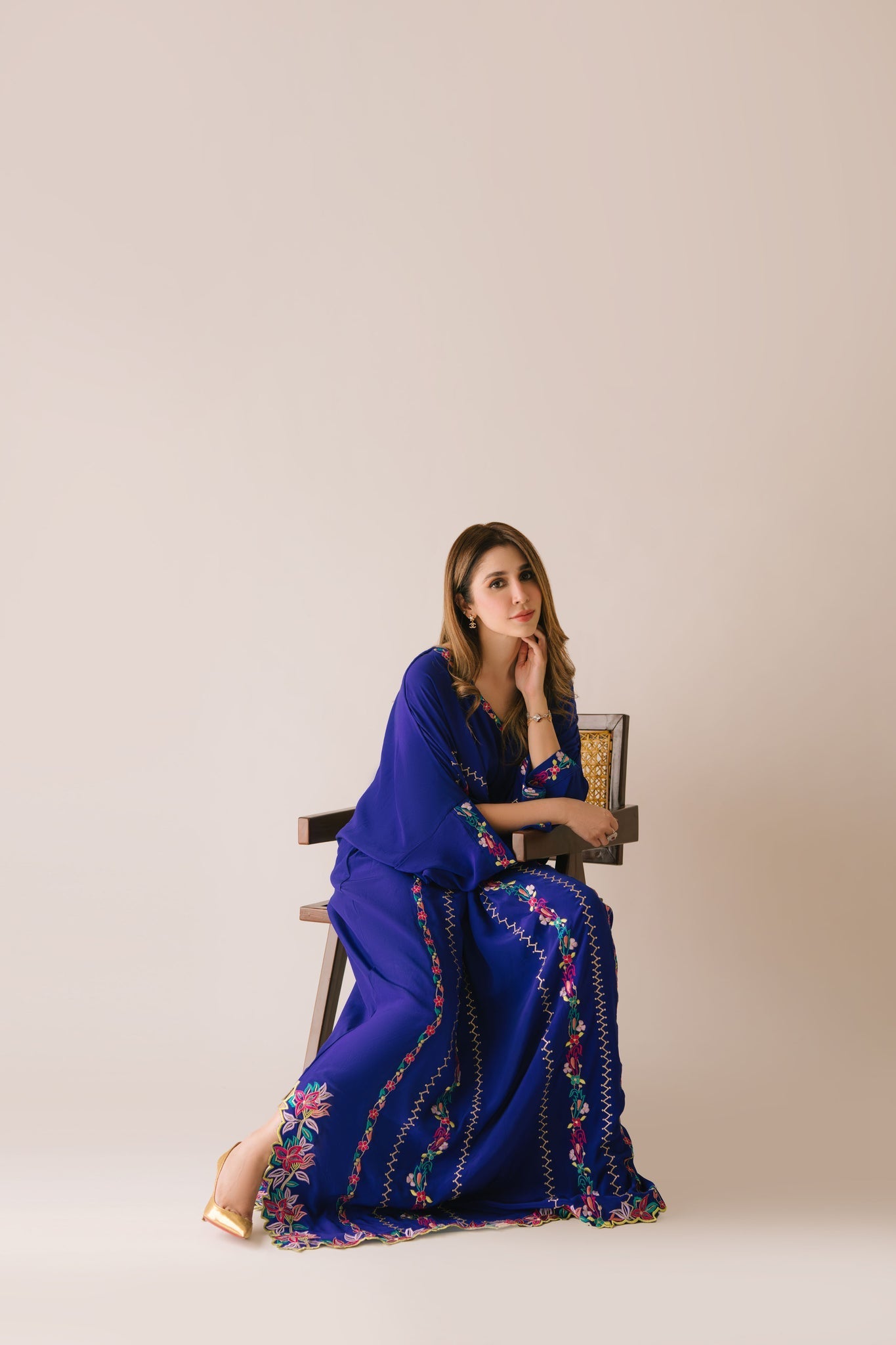 Sammy K | Aadat Festive Edition | Blue Bell Caftan - Ladies Clothes - Maria Faisal