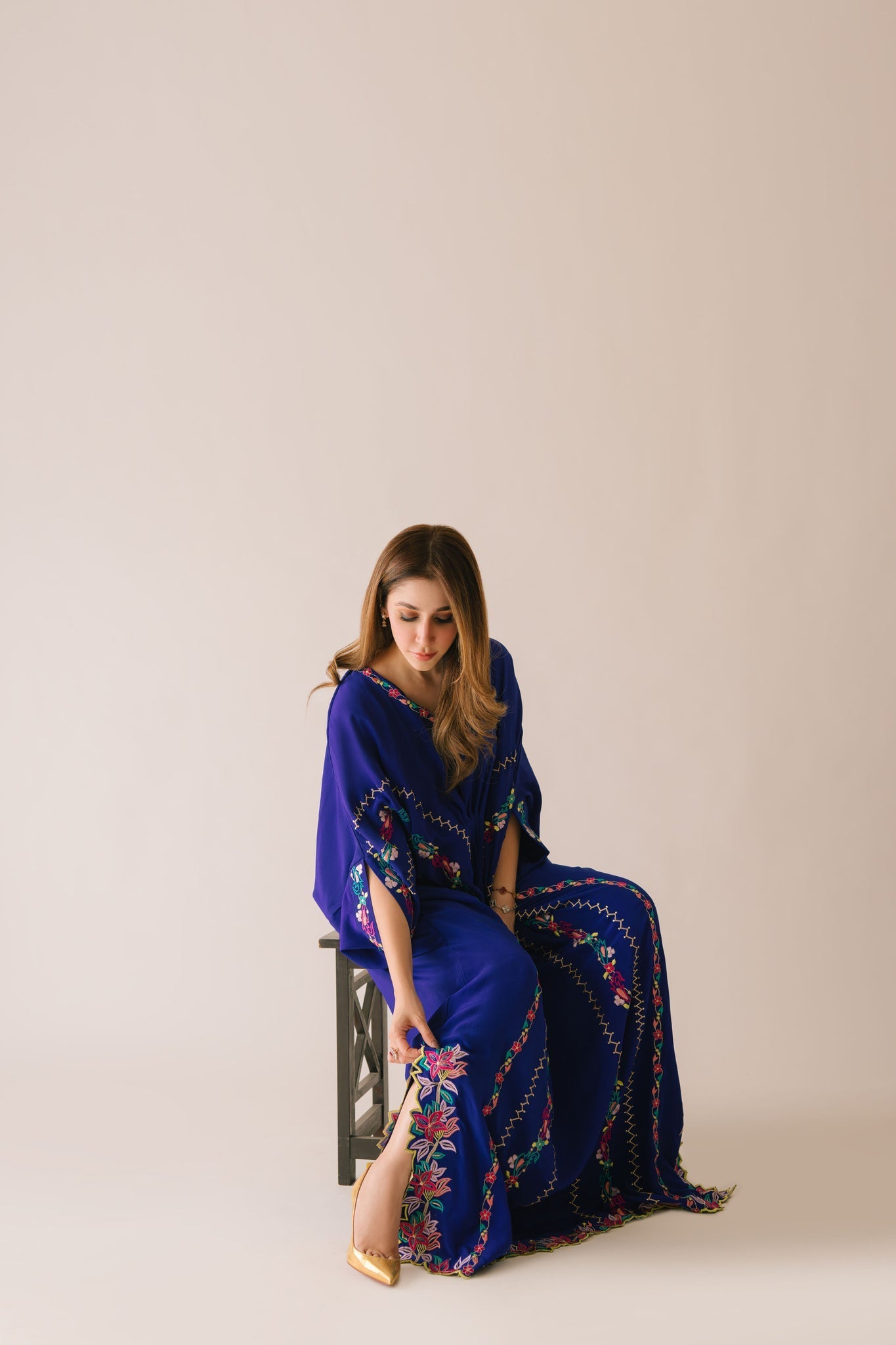 Sammy K | Aadat Festive Edition | Blue Bell Caftan - Ladies Clothes - Maria Faisal