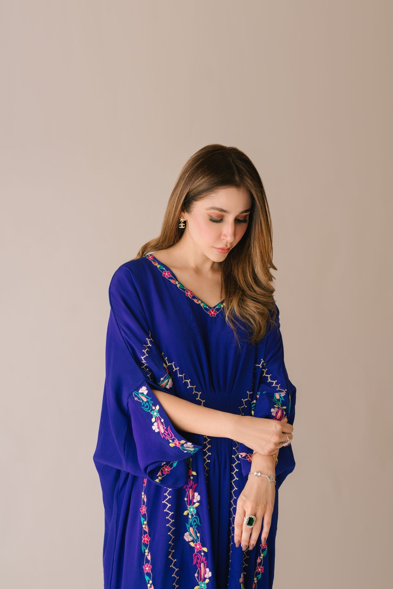 Sammy K | Aadat Festive Edition | Blue Bell Caftan - Ladies Clothes - Maria Faisal