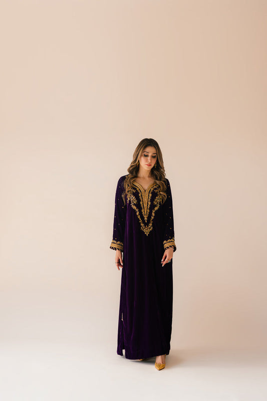 Sammy K | Velvet Festive Edit | Purple Velvet Maxi Outfit - Ladies Clothes - Maria Faisal