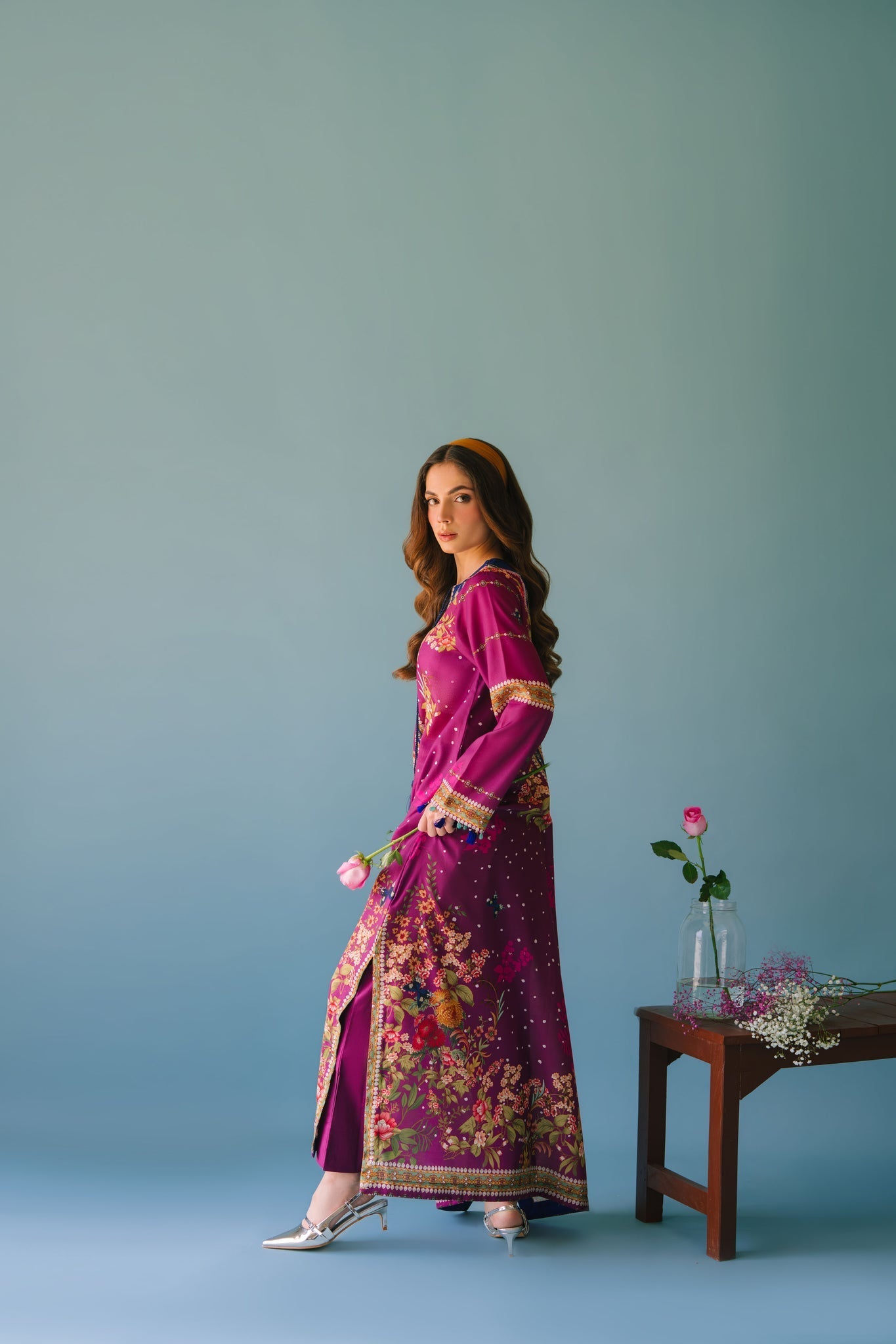 Sammy K | Lawn Pret 25 | Evening Rose - Ladies Clothes - Maria Faisal