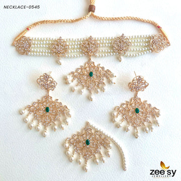 Sunflower Necklace-0545 - Necklace Sets - Maria Faisal