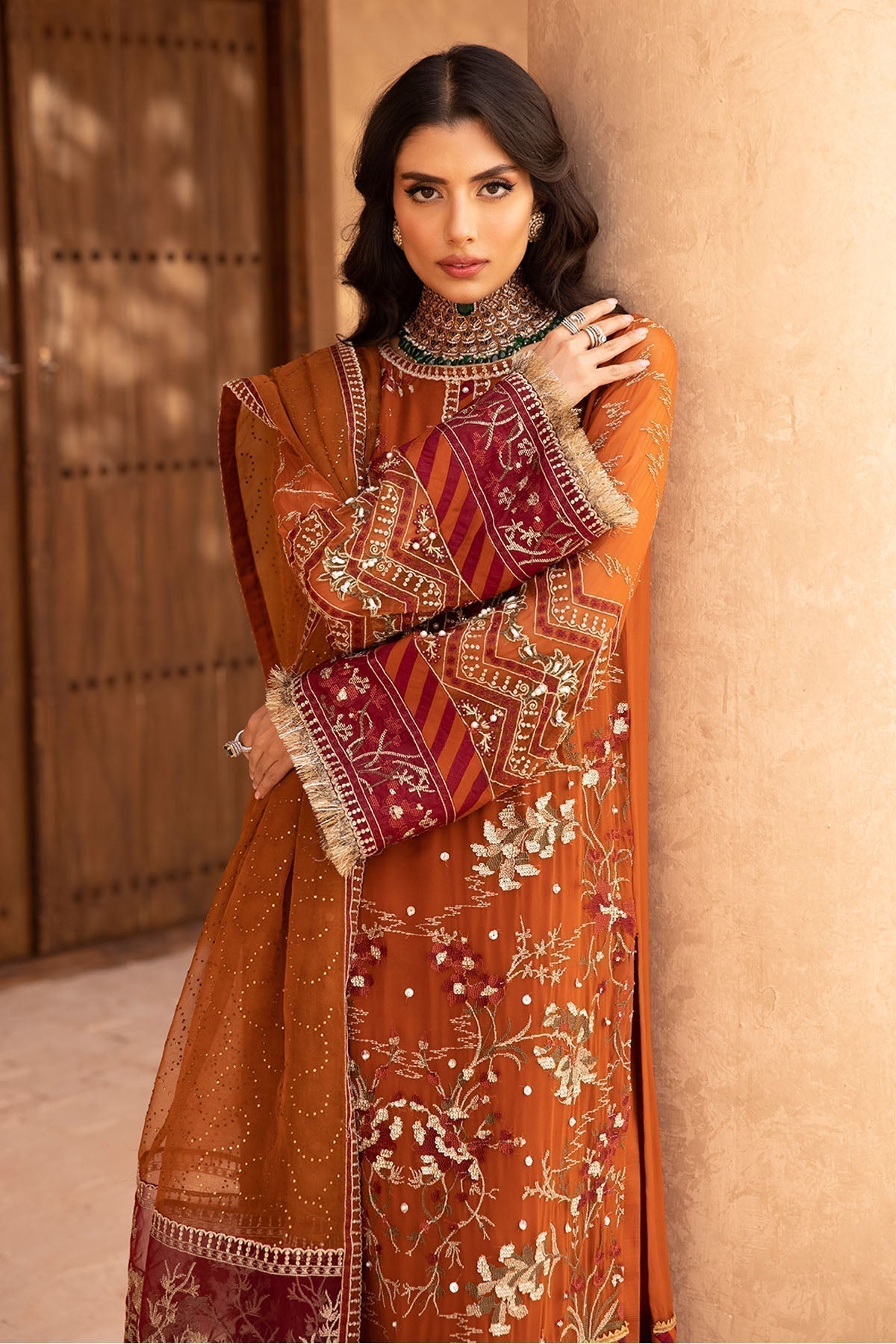 Nureh | Embroidered Luxury Chiffon | NEL-22 - Ladies Clothes - Maria Faisal