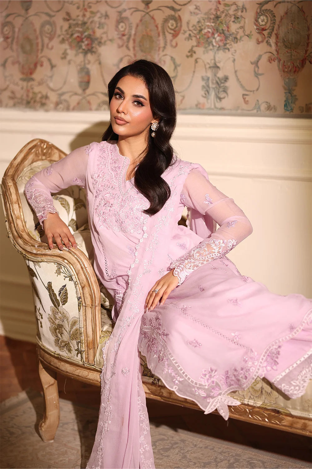 Azure | Ensembles | Orchid Whisper - Casual Dress - available at Maria Faisal in UK and USA.