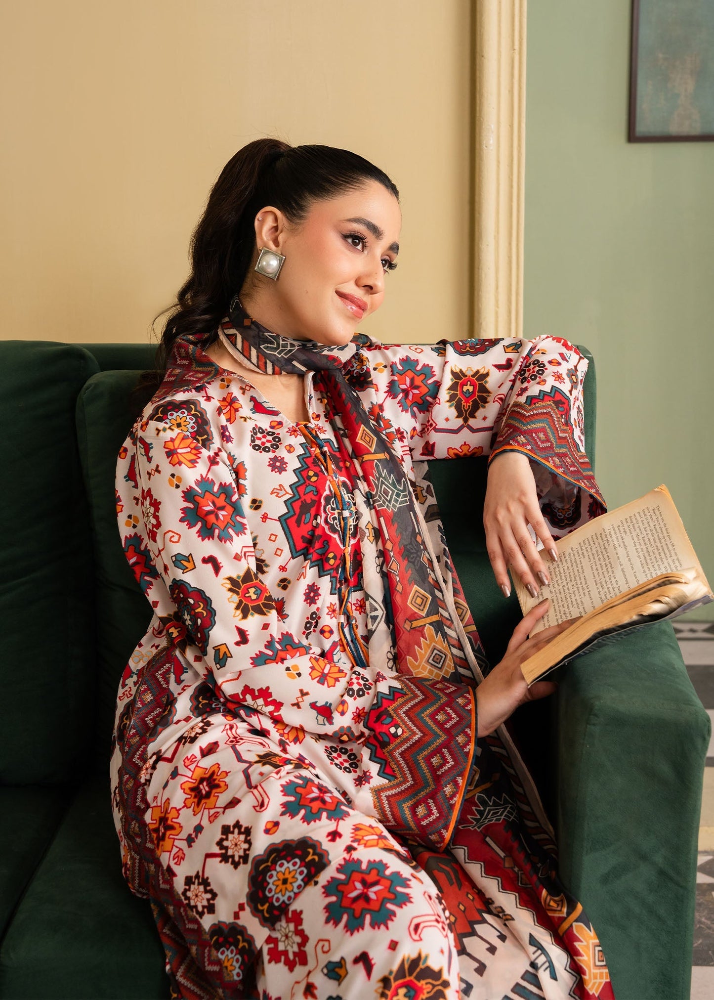 Maria Osama Khan | Retro 26 |Daisy - Luxury Dress - available at Maria Faisal in UK and USA.