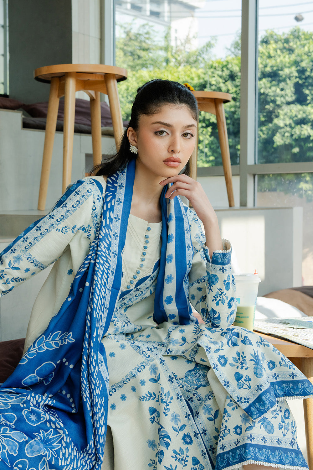 COCOA CALM - MWS5827 – authentic Pakistani dress from the Latte Layers Pret collection for women in the UK