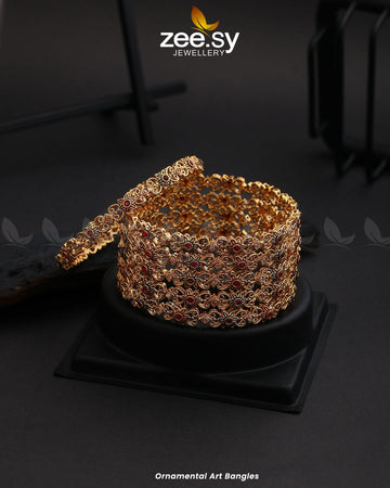 Ornamental Art Bangles - Designer Dress with Intricate embroidery and embellishments. Shop elegent wedding dress at Maria Faisal.