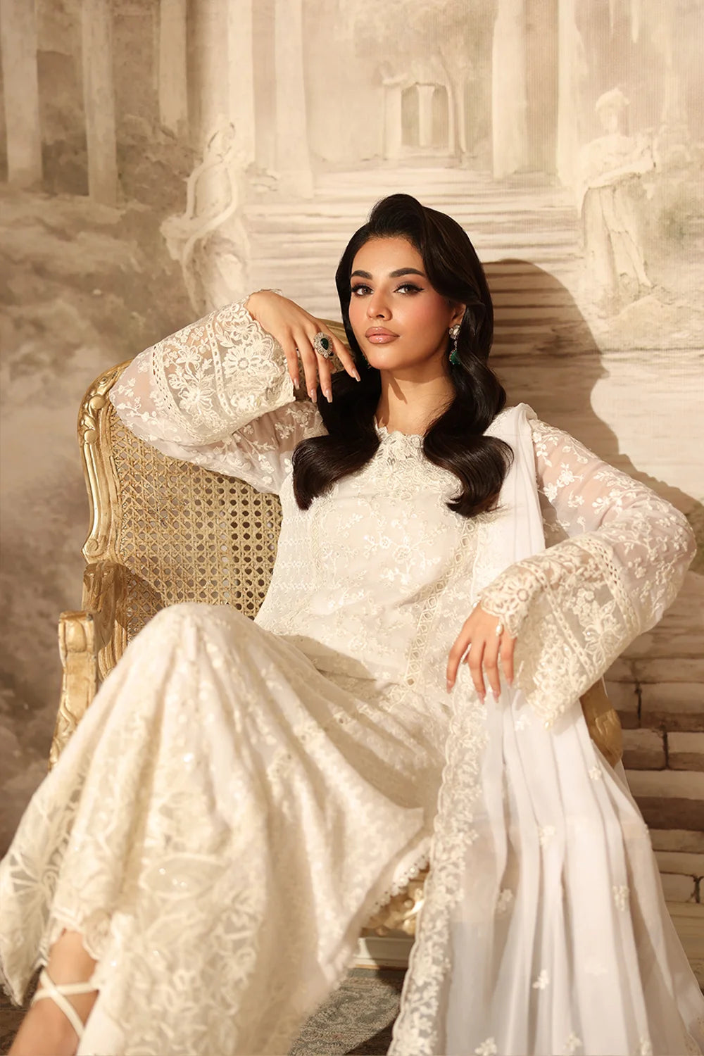 Azure | Ensembles | Pearl Whisper - Casual Dress - available at Maria Faisal in UK and USA.