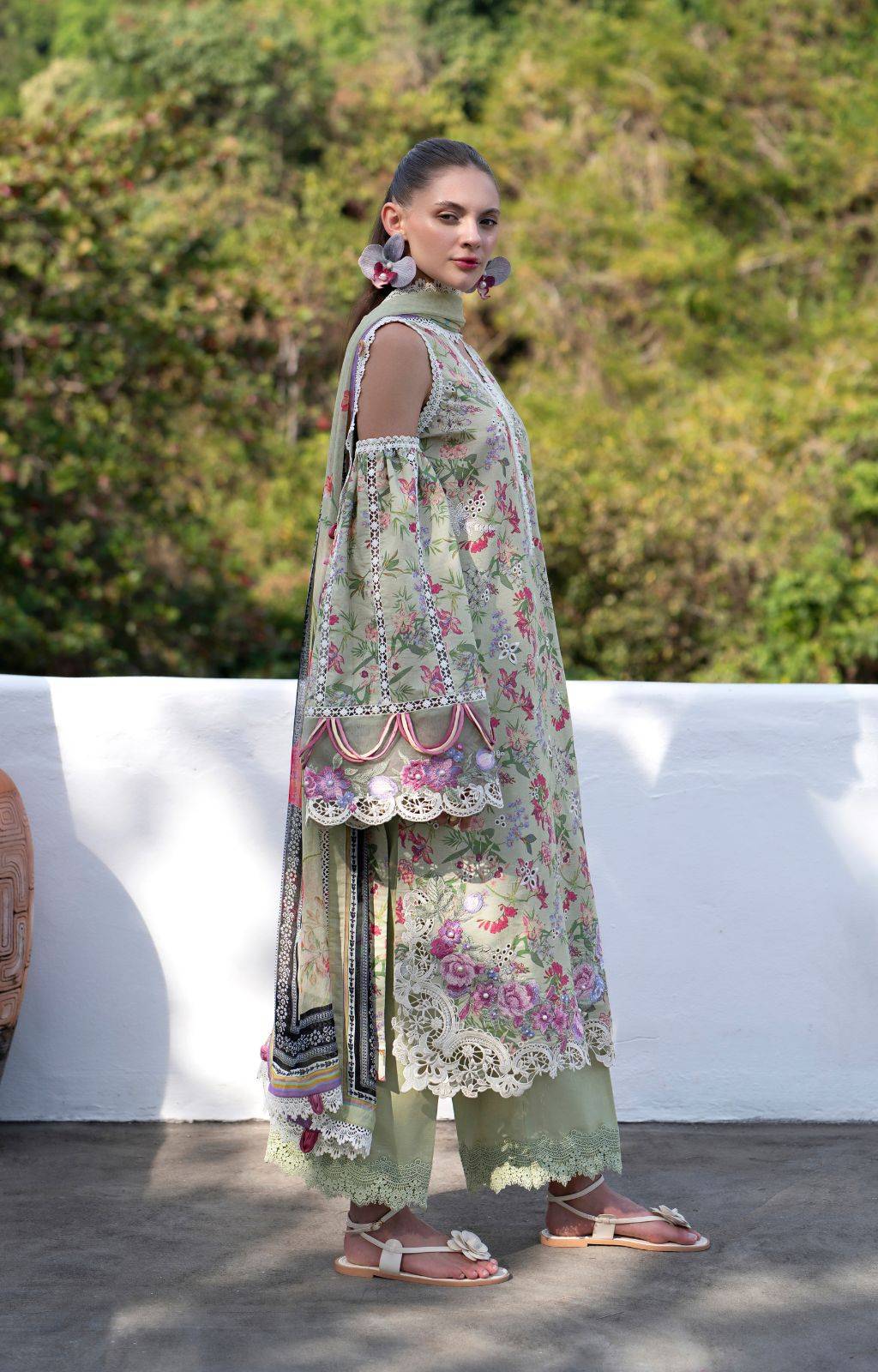 AJR Couture | Printakari Lawn 25 | Pink Patel by Maria Faisal - Registered Vendor of : AJR Couture - type : Ladies Clothes - 100% original wedding dresses