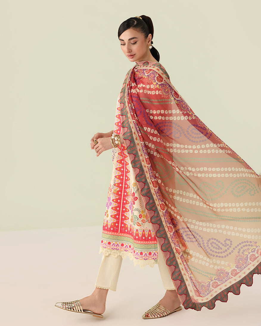 Roheenaz | Rosette Lawn | Pastel Symphony - Casual Dress - available at Maria Faisal in UK and USA.