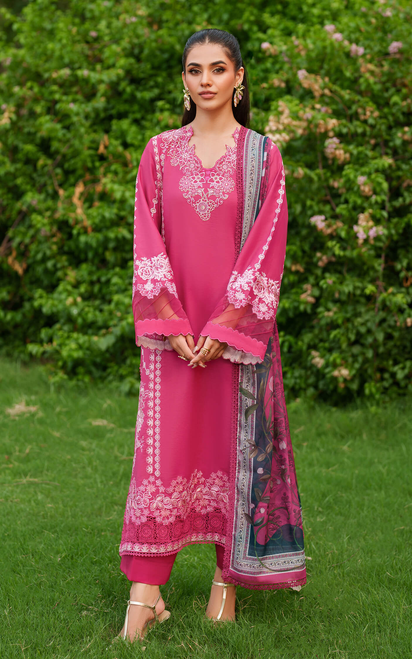 Asifa and Nabeel | Eden Cambric 25 | Pink Reverie ECU25-06 - Ladies Clothes - Maria Faisal