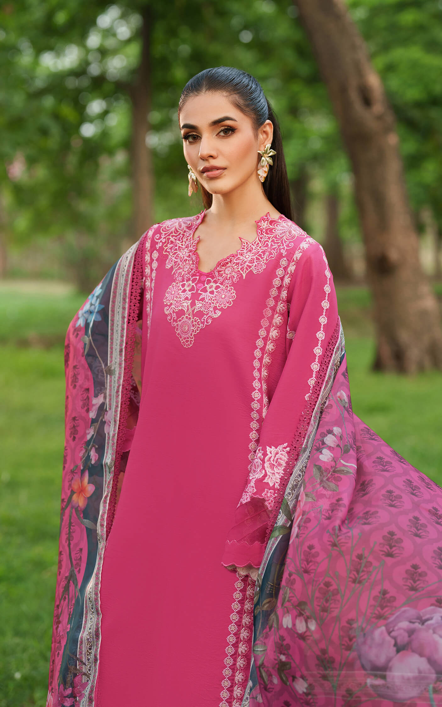 Asifa and Nabeel | Eden Cambric 25 | Pink Reverie ECU25-06 - Ladies Clothes - Maria Faisal