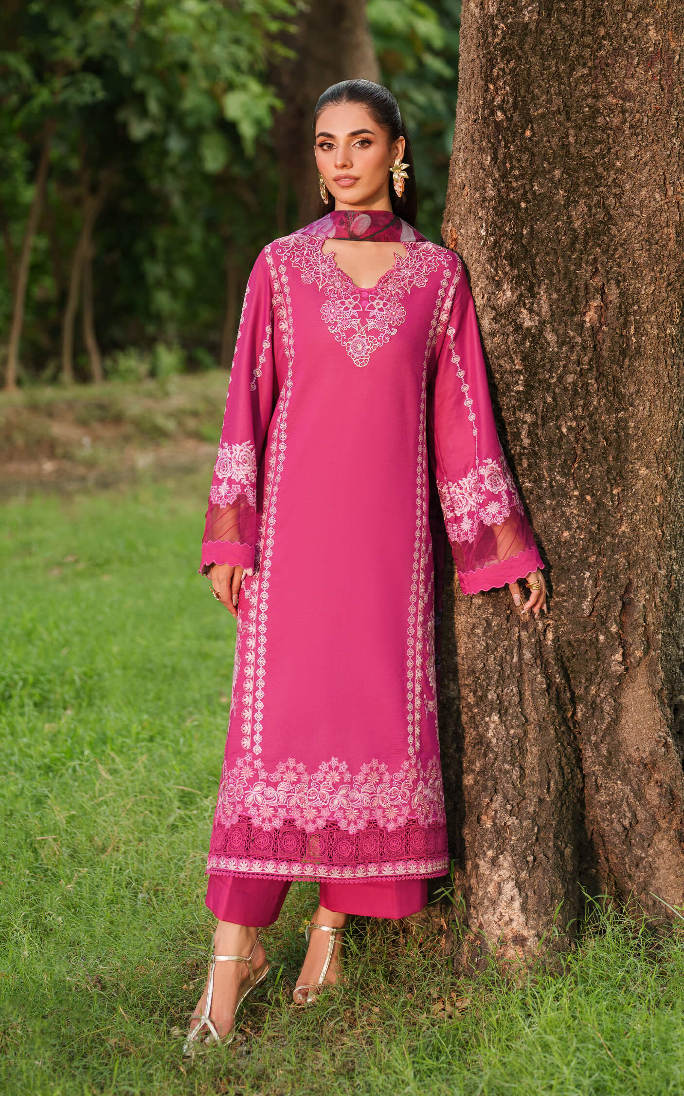 Asifa and Nabeel | Eden Cambric 25 | Pink Reverie ECU25-06 - Ladies Clothes - Maria Faisal