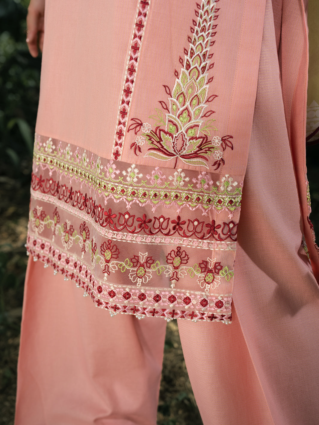Hemstitch | The Garden Lawn | Pinky Peony - Ladies Clothes - Maria Faisal