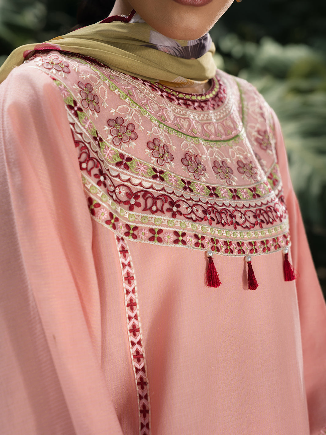 Hemstitch | The Garden Lawn | Pinky Peony - Ladies Clothes - Maria Faisal