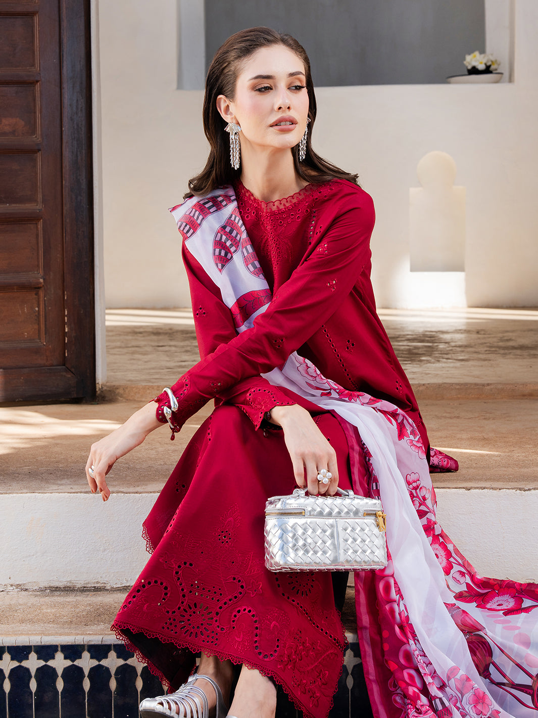 Izel | Dareen Luxury Lawn 26 | Rangrez - Luxury Dress - available at Maria Faisal in UK and USA.