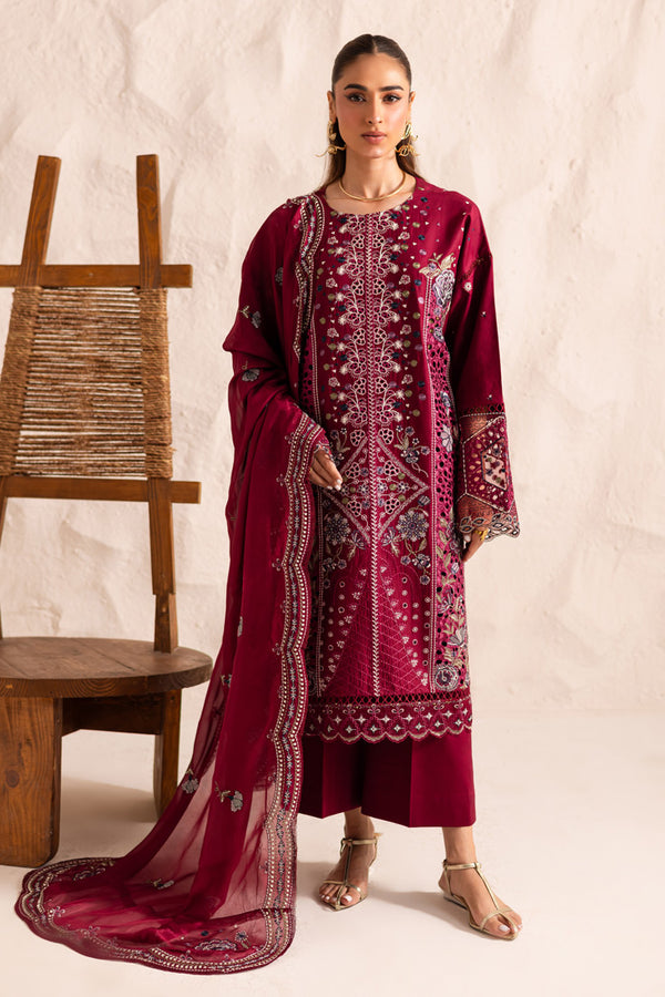 Marjjan | Guzel Lawn | SMC 204-B (Maroon) - Ladies Clothes - Maria Faisal