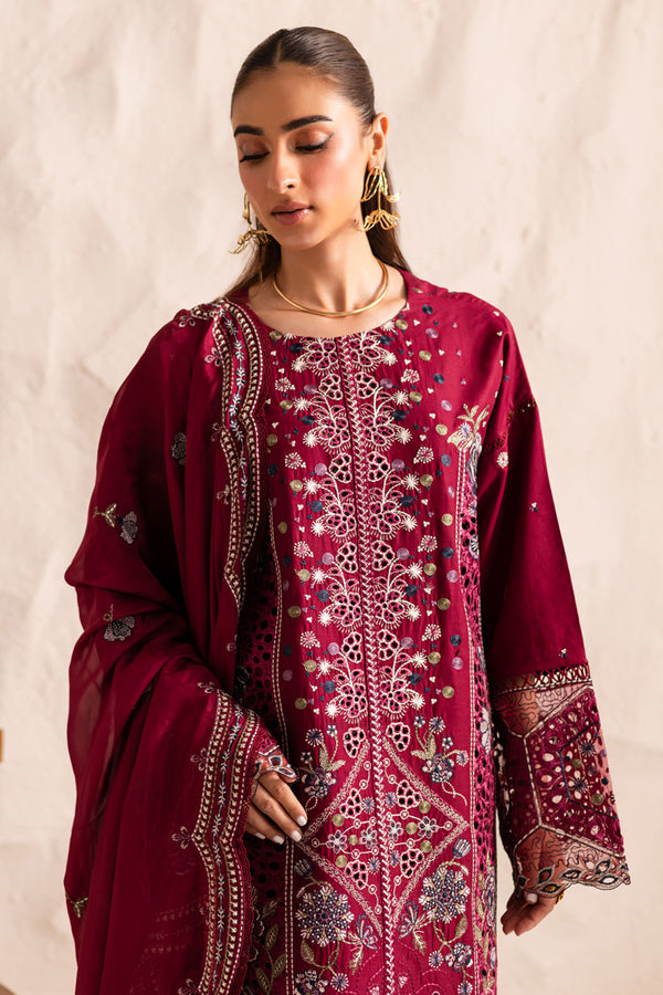 Marjjan | Guzel Lawn | SMC 204-B (Maroon) - Ladies Clothes - Maria Faisal