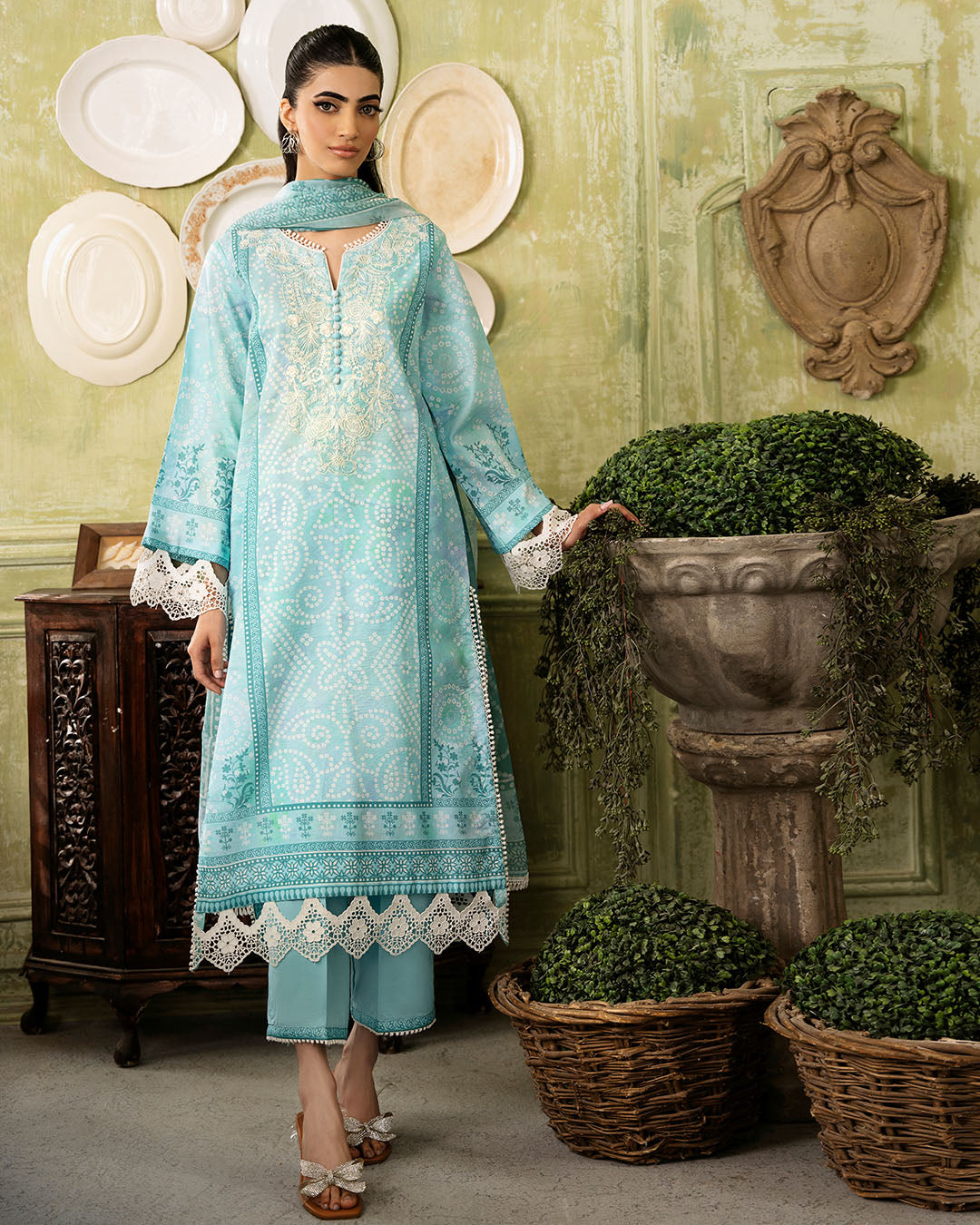 Roheenaz | Flora Printed Lawn | Mirage - Ladies Clothes
