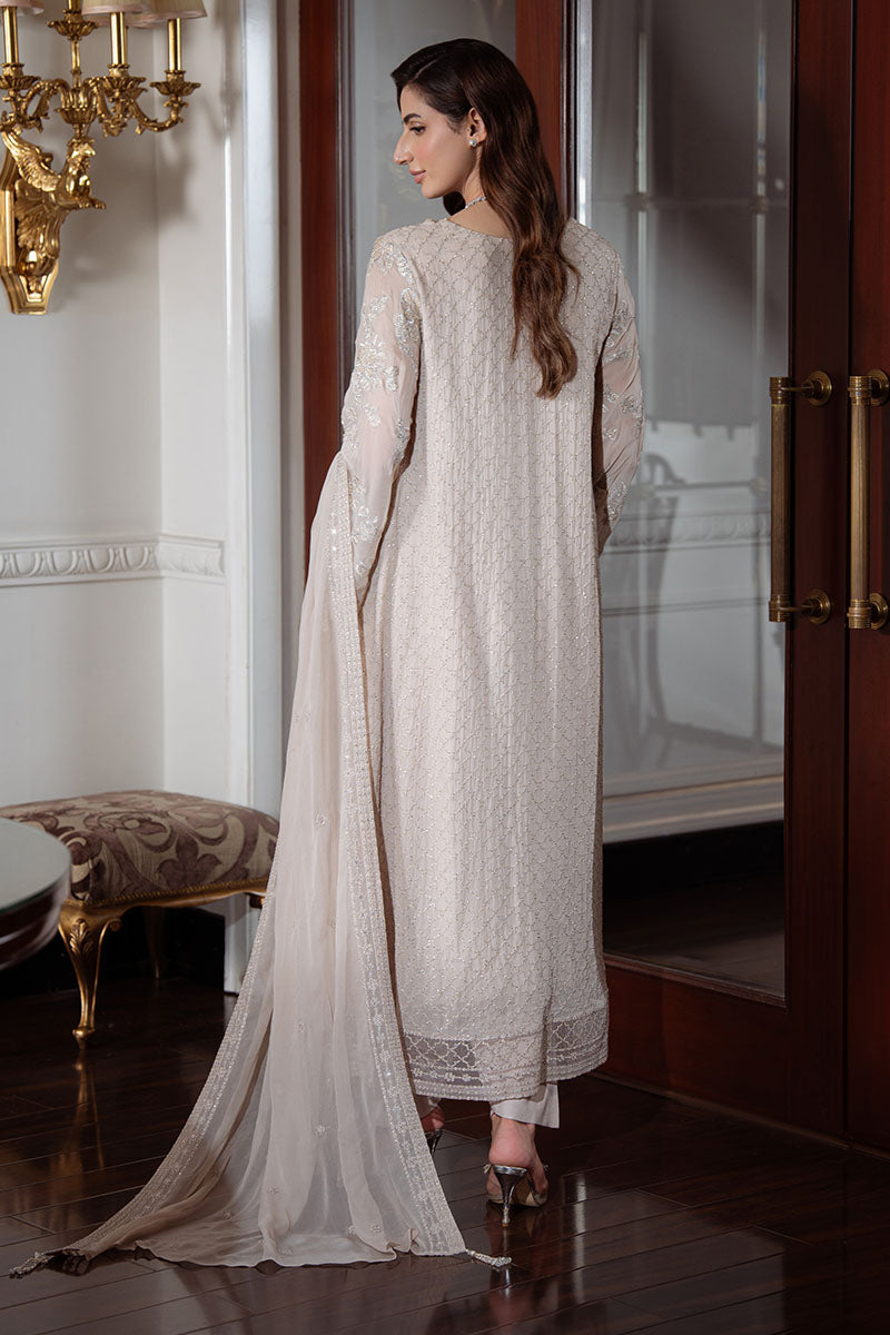Cross Stitch | FW-25 RTS WED Chiffon EDIT-1 | DUNE GRACE - WEDDING SUITS - available at Maria Faisal in UK and USA.