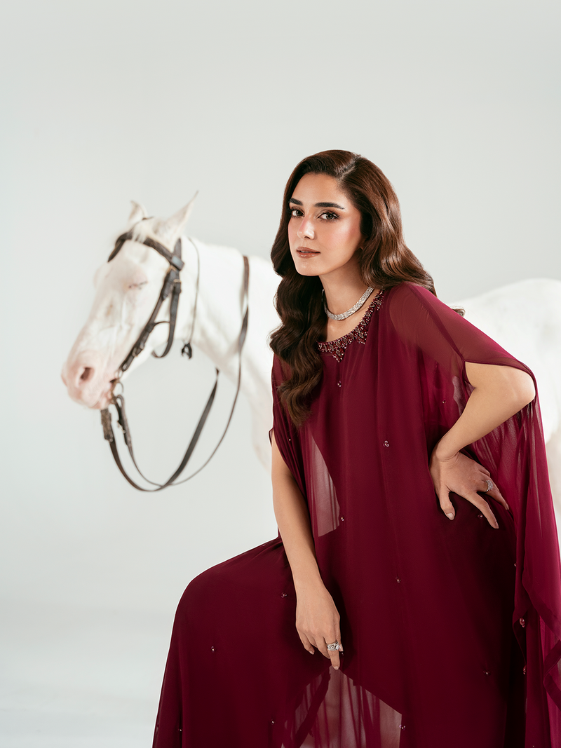 Ain | Luxe Edit | Rose - Luxury Dress - available at Maria Faisal in UK and USA.