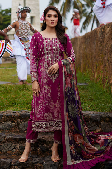 Gulaal | Saffira Lawn 25 | Aria - Designer Dress with Intricate embroidery and embellishments. Shop elegent wedding dress at Maria Faisal.