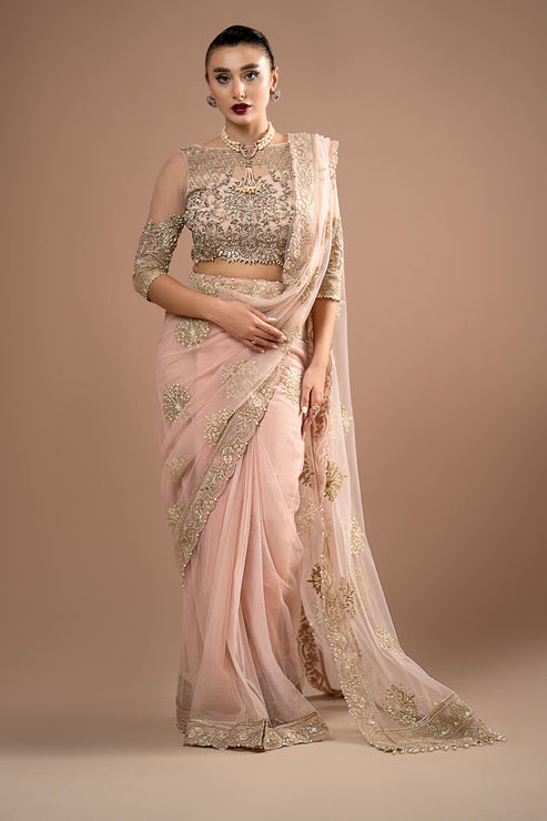 Imrozia Premium | Lumiere Luxury Sarees | 01 Rose Clair - Ladies Clothes - Maria Faisal