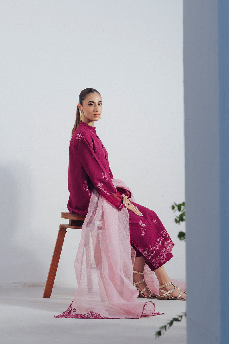 Qalamkar | Basic Pret 26 | QBP-04 LIVIA - Luxury Dress - available at Maria Faisal in UK and USA.