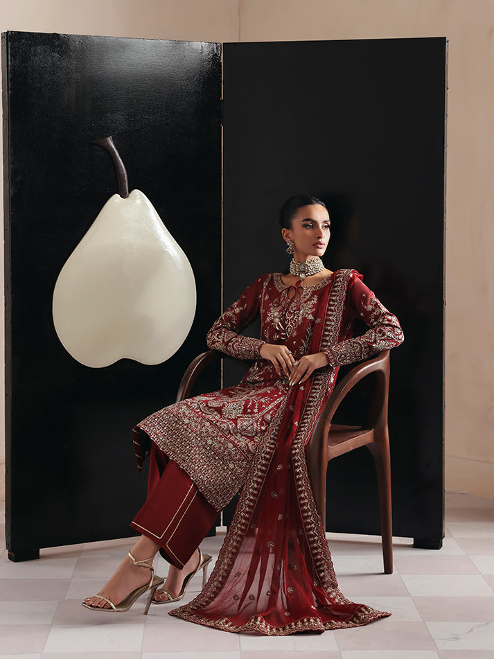 Gulaal | Serica Raw Silk | Seryne - Formal Dress - available at Maria Faisal in UK and USA.