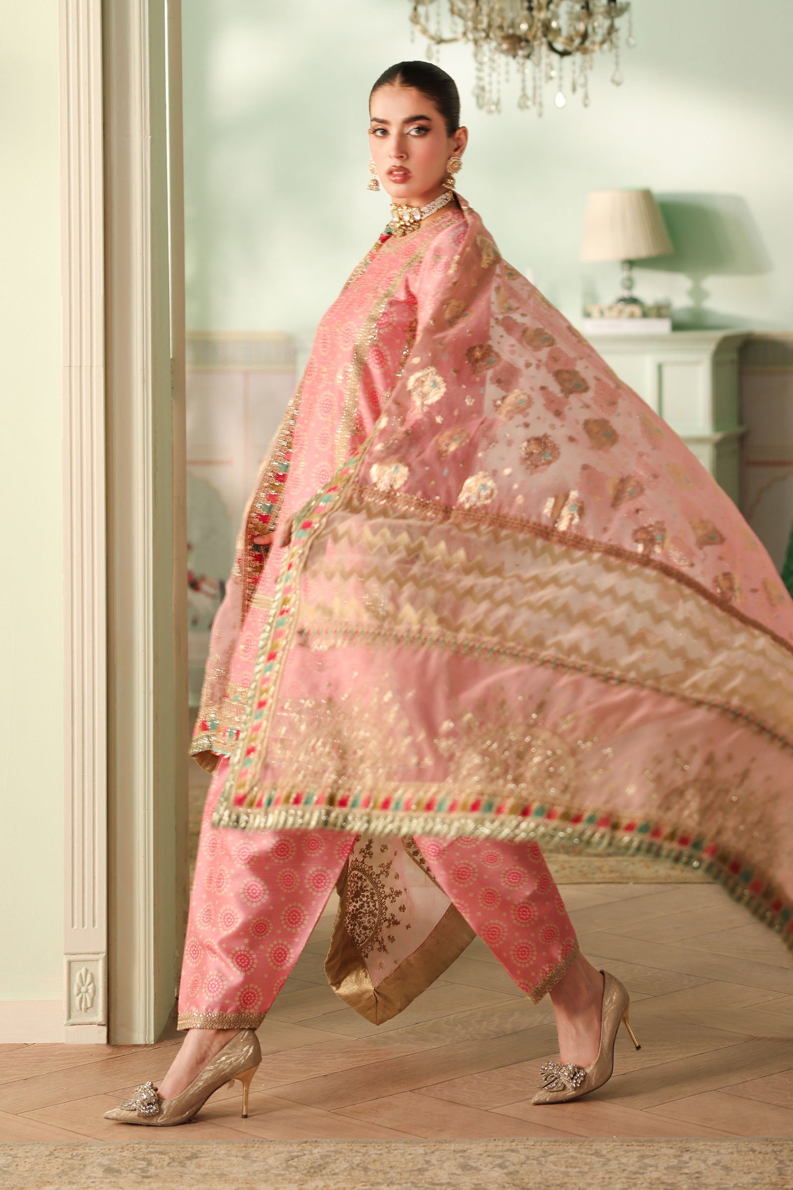 Maria B | Pre Fall Dresses | 3 Piece Embroidered Raw Silk Suit JJ - Ladies Clothes - Maria Faisal